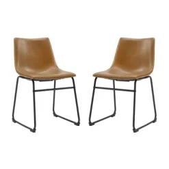 Set Of 2 Laslo Modern Upholstered Faux Leather Dining Chairs - Saracina Home -Baxton Studio Store GUEST a575f745 32e2 4880 af78 c97be1dbada8