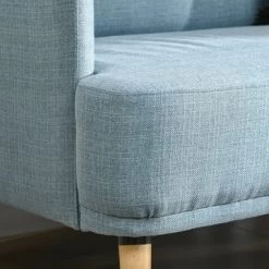 HOMCOM 48" Loveseat Sofa For Bedroom, Modern Love Seats Furniture, Upholstered Small Couch For Small Space, Blue -Baxton Studio Store GUEST a592b442 8ea4 4cd9 9abe 90858f2ef284