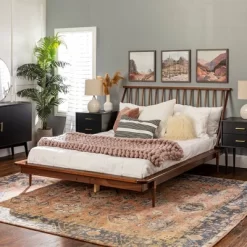 Boho Solid Wood Spindle Platform Bed - Saracina Home -Baxton Studio Store GUEST a59e04b0 9472 44a4 aa47 43be053d19eb