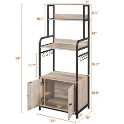 Yaheetech 59" Kitchen Storage Rack With Cabinet And Shelves -Baxton Studio Store GUEST a6157097 1157 42da b3da 26fd745ddeea