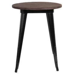 Flash Furniture 24" Round Metal Indoor Table With Rustic Wood Top -Baxton Studio Store GUEST a66e2e36 a4be 4d6a b1e6 f50896baeec1