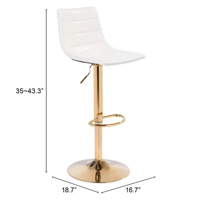 Pierce Barstool White/Gold - ZM Home 9 Pierce Barstool White/Gold - ZM Home - Image 7