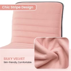 Yaheetech Velvet Low Back Armless Desk Chair Office Chair With Wheels 14 Yaheetech Velvet Low Back Armless Desk Chair Office Chair With Wheels -Baxton Studio Store GUEST a7de2d63 953b 4e55 8426 f5d3911ab21d