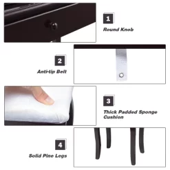 Costway Vanity Table 10 Dimmable Bulbs Makeup Desk WhiteBlackBrown -Baxton Studio Store GUEST a95b96cb c59a 4039 929c 65cbae4ba4a3