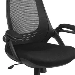 Emma And Oliver High Back Black Mesh Executive Swivel Office Chair With Flip-Up Arms -Baxton Studio Store GUEST a9600b06 4283 48f9 a3cc d61d5a133e01