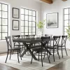 9pc Hayden Extendable Dining Set With Camille Chairs Matte Black/Slate - Crosley