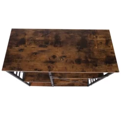 Wood And Metal Bakers Rack With 4 Shelves And Wire Basket Brown/Black - Benzara -Baxton Studio Store GUEST a9c4c2df 6f6e 4761 8ec2 887592aa4667