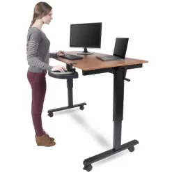Stand Up Desk Store Clamp On 360 Degrees Swivel Out Mouse Tray With Storage For Desks And Tables Up To 1.5" Thick