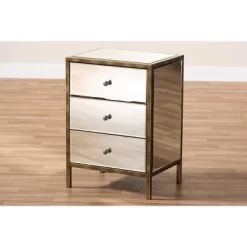 Baxton Studio Nouria Mirrored 3 Drawer Nightstand Bedside Table Silver - BaxtonStudio 10 Baxton Studio Nouria Mirrored 3 Drawer Nightstand Bedside Table Silver - BaxtonStudio -Baxton Studio Store GUEST aa117542 882e 4796 bea8 12b178d5a4ad