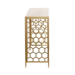 Contemporary Iron Beehive Pattern Console Table Gold - Olivia & May -Baxton Studio Store GUEST aa784b30 635c 4eef a2ee 3ce2667820d6