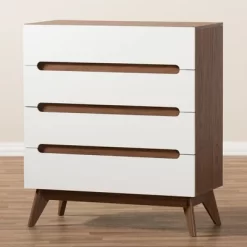 Calypso Mid-Century Modern Wood 4 Drawer Storage Chest Brown - Baxton Studio -Baxton Studio Store GUEST aaee045f fe8d 4724 b055 1bb0d56b308f