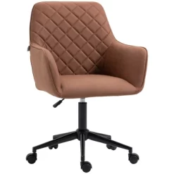 Vinsetto Mid Back Modern Home Office Chair Swivel Computer Desk Chair With Adjustable Height, Microfiber Cloth, Diamond Line Design, And Padded Armrests -Baxton Studio Store GUEST ab3023f0 3270 432f 98a9 63263e83bd67