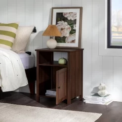 Georgia Single Door Storage Nightstand - Saracina Home -Baxton Studio Store GUEST ab531eff 1655 4f5b 91fc 645d5a45fe06