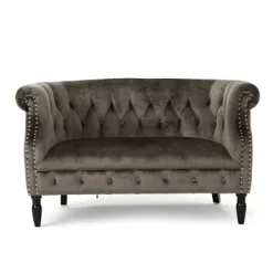 Milani Scroll Arm Loveseat - Christopher Knight Home -Baxton Studio Store GUEST ab9c5ec1 c3da 4416 b5cd 54f9e30d3fc1