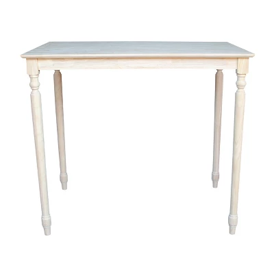 30' X 48' Solid Wood Bar Height Table With Turned Legs Unfinished - International Concepts 3 30' X 48' Solid Wood Bar Height Table With Turned Legs Unfinished - International Concepts