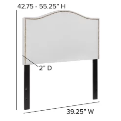 Flash Furniture Lexington Upholstered Twin Size Headboard With Accent Nail Trim In White Fabric -Baxton Studio Store GUEST ac6d7a06 5ff6 497a 94b9 6082ee840fc0