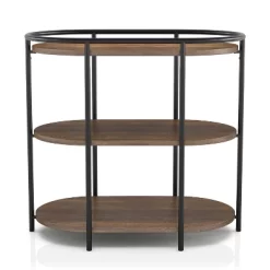 Tanna Side Table With USB Power Ports Brown/Matte Black Coating - MiBasics