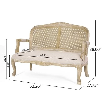 Saley French Country Wood And Cane Loveseat - Christopher Knight Home 11 Saley French Country Wood And Cane Loveseat - Christopher Knight Home - Image 9
