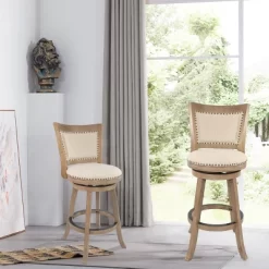 29" Melrose Distressed Barstool Driftwood Ivory - Boraam -Baxton Studio Store GUEST adc826bc 911d 4acc a84b dc640914f5d1