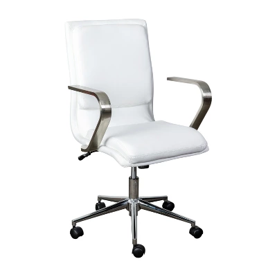 Emma And Oliver Modern Upholstered Mid-Back Home Office Chair With Arms And 5 Star Base 14 Emma And Oliver Modern Upholstered Mid-Back Home Office Chair With Arms And 5 Star Base - Image 12