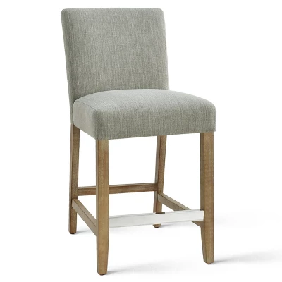 North 26.5" Seat Height Upholstered Counter Height Stool With Rubberwood Legs And Stainless Steel Foot Rest(Set Of 2) -The Pop Maison 4 North 26.5" Seat Height Upholstered Counter Height Stool With Rubberwood Legs And Stainless Steel Foot Rest(Set Of 2) -The Pop Maison - Image 2