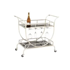 Modern 2 Tier Cart Silver - Olivia & May -Baxton Studio Store GUEST b1196932 8bd1 40f4 a4e9 679cc66c786e
