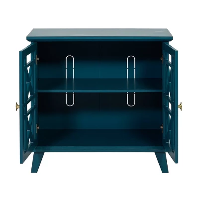 Versatile Fretwork Accent Storage Cabinet Blue - Saracina Home 5 Versatile Fretwork Accent Storage Cabinet Blue - Saracina Home - Image 3