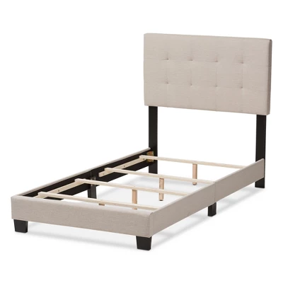 Twin Brookfield Modern And Contemporary Fabric Upholstered Bed Beige - Baxton Studio 4 Twin Brookfield Modern And Contemporary Fabric Upholstered Bed Beige - Baxton Studio - Image 2