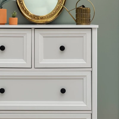 Farmhouse 5 Drawer Grooved Tall Storage Dresser White - Saracina Home 9 Farmhouse 5 Drawer Grooved Tall Storage Dresser White - Saracina Home - Image 7