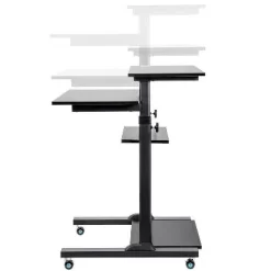 Monoprice Height Adjustable PC Workstation Cart For Sit-Stand