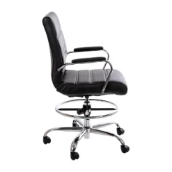 Emma And Oliver Mid-Back LeatherSoft Drafting Chair With Adjustable Foot Ring And Chrome Base 25 Emma And Oliver Mid-Back LeatherSoft Drafting Chair With Adjustable Foot Ring And Chrome Base -Baxton Studio Store GUEST b7661347 7882 4784 a0c7 f88b4c0a9ef8