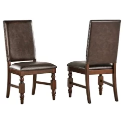 Set Of 2 Fitzgerald Nailhead Accent Side Dining Chair - Inspire Q 11 Set Of 2 Fitzgerald Nailhead Accent Side Dining Chair - Inspire Q -Baxton Studio Store GUEST b771f68f 6cac 4484 8eaa 5cd3171bec45