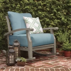 Caterina Teak Patio Rocking Chair With Cushion - Cambridge Casual -Baxton Studio Store GUEST b7776e29 67c8 4edb 93ff 819a19af26be