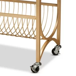 Jacek Metal Wine Cart With Marble Tabletop Gold - Baxton Studio -Baxton Studio Store GUEST b7d24750 b7dc 4001 8295 55f9505751a6