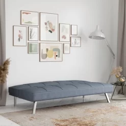 Colette Convertible Futon Sofa Bed Light Gray - Serta -Baxton Studio Store GUEST b804be62 f008 4b36 b1ac 471daa128bee