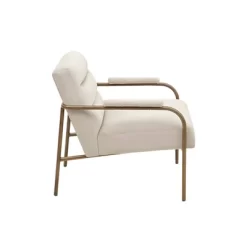 Abbot Upholstered Open Arm Metal Leg Accent Chair Beige - Madison Park -Baxton Studio Store GUEST b8668b28 4aae 4a88 b86b bb0aec0fc6c6