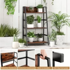 Costway 2PC 3-Tier Ladder Bookshelf Industrial Storage Rack Bookcase Plant Display Shelf -Baxton Studio Store GUEST b8aaf751 d895 411c 9954 7fb8ef05745e