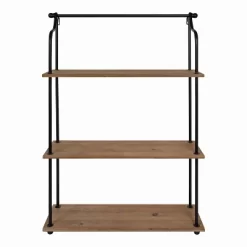 20" X 32" Walters Wood/Metal 3 Tier Shelving Brown - Kate & Laurel All Things Decor