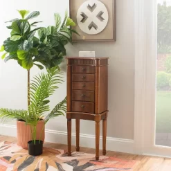 Kasey Jewelry Armoire Walnut - Powell Company -Baxton Studio Store GUEST ba4e9998 483a 42dd 8b51 963a419d108c