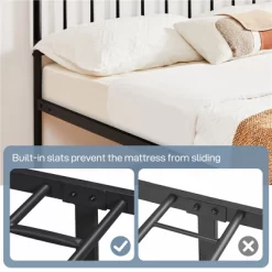 Yaheetech Metal Platform Bed Frame With Spindle Headboard And Footboard 14 Yaheetech Metal Platform Bed Frame With Spindle Headboard And Footboard -Baxton Studio Store GUEST bad0be46 18f2 487d a76b fcb41da94081