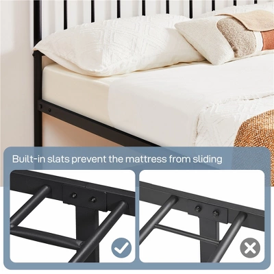 Yaheetech Metal Platform Bed Frame With Spindle Headboard And Footboard 7 Yaheetech Metal Platform Bed Frame With Spindle Headboard And Footboard - Image 5