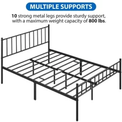 Yaheetech Metal Platform Bed Frame With Spindle Headboard And Footboard 17 Yaheetech Metal Platform Bed Frame With Spindle Headboard And Footboard -Baxton Studio Store GUEST bcf4eeee cd88 43d4 a779 e347893da6f1