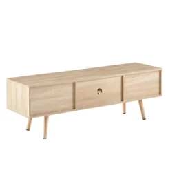 Rattan TV Stand, Entertainment Center With Sliding Doors, TV Console Cabinet With Adjustable Shelf, Natural-ModernLuxe -Baxton Studio Store GUEST bda86b1e 7081 40f1 ad20 c14e3ff472e7