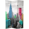 6" Colorful New York Scene Room Divider Blue/Gray - Oriental Furniture -Baxton Studio Store GUEST bea2622a 7e8c 480e 924b 60771f67a84c