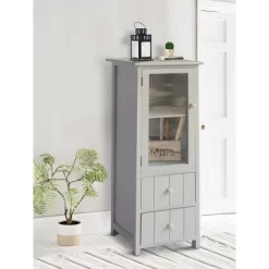 35.58" 2 Drawer Wooden Storage Cabinet With Glass Door And Round Knobs White - The Urban Port 11 35.58" 2 Drawer Wooden Storage Cabinet With Glass Door And Round Knobs White - The Urban Port -Baxton Studio Store GUEST bec28960 ab63 4ccb 83cc 79325394997a