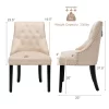 Costway Set Of 2 Button-Tufted Dining Chair Upholstered Armless Side Chair -Baxton Studio Store GUEST bec70e2e e260 4b33 b63d 7a08782110c1