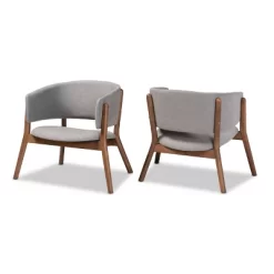 2pc Baron Fabric Upholstered And Wood Living Room Accent Chair Set - Baxton Studio -Baxton Studio Store GUEST bed1cfd4 06c1 43fd 8fac 519ea98d6227