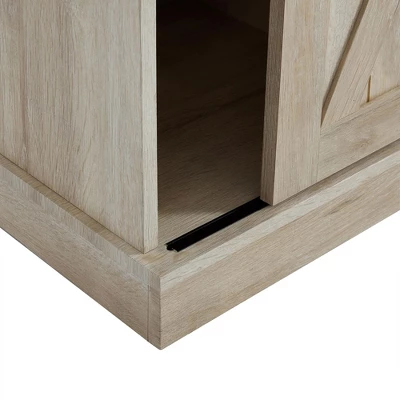 Edyo Living Rustic Farmhouse Wood TV Stand Media Console Table With Sliding Barn Doors And Adjustable Shelves For TVs Up To 65 Inches 6 Edyo Living Rustic Farmhouse Wood TV Stand Media Console Table With Sliding Barn Doors And Adjustable Shelves For TVs Up To 65 Inches - Image 4