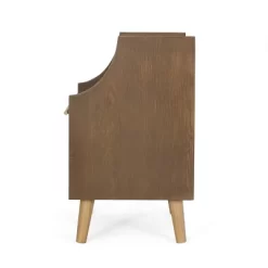Boyes Contemporary End Table With Hutch Walnut/Natural/Antique Gold - Christopher Knight Home -Baxton Studio Store GUEST bf0aa9f3 3c96 4ed9 9297 6c8477283fce