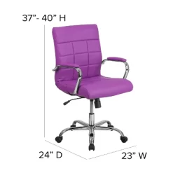 Emma And Oliver Mid-Back Vinyl Executive Swivel Office Chair With Chrome Base And Arms -Baxton Studio Store GUEST bf1e1f6f 6caa 4dfc 80c2 2b63eb5a5869
